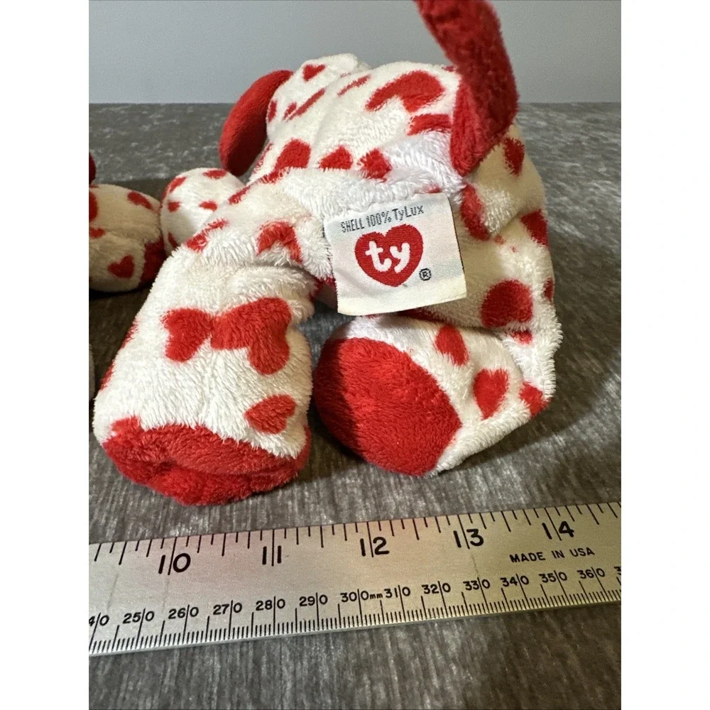 Ty 2010 Tylux Plush Red Hearts‎ Valentines Red Nose Dog Lot 2